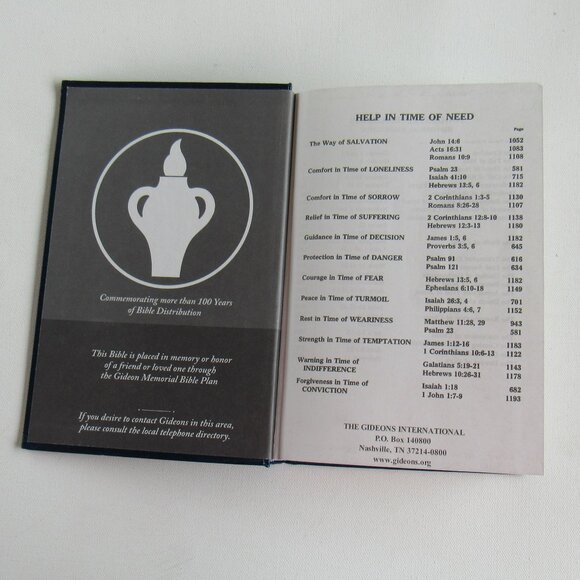 Holy Bible THE GIDEONS IN MEMORY Blue Hardcover Book By Thomas Nelson, Inc - Picture 10 of 10